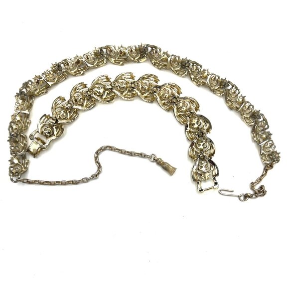 Coro Red Aurora Borealis Rhinestone Necklace 14-18" Bracelet 7.25" Vtg Set READ - Picture 5 of 10